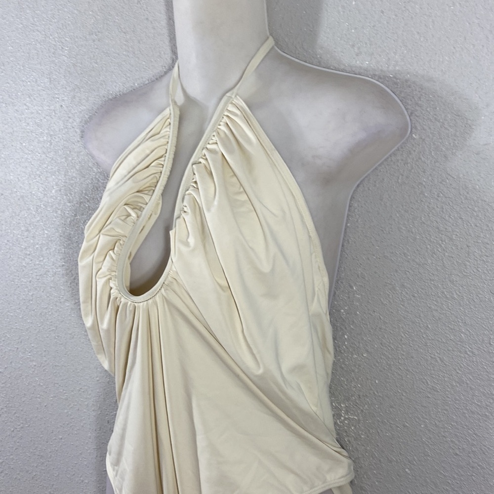 NWOT Good American Leilani Ivory Halter One Piece Swimsuit 7 4X - Picture 8 of 16